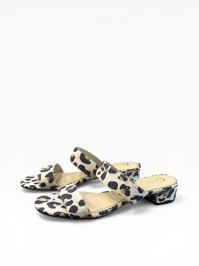 C Comfort Leopard Print Double Strap Slip-On Sandal Women’s Size 9